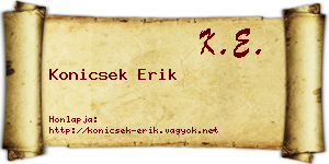Konicsek Erik névjegykártya